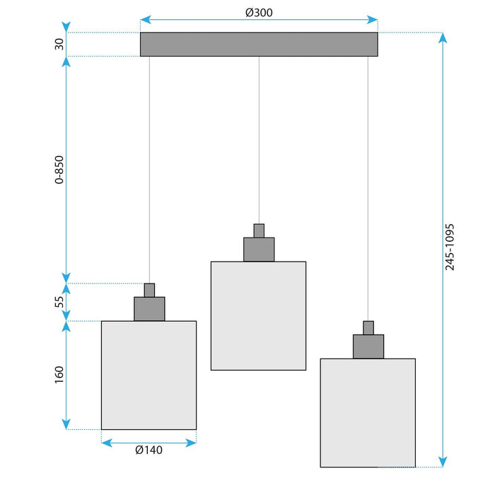 Lampada APP1820-3CPR Nature Black
