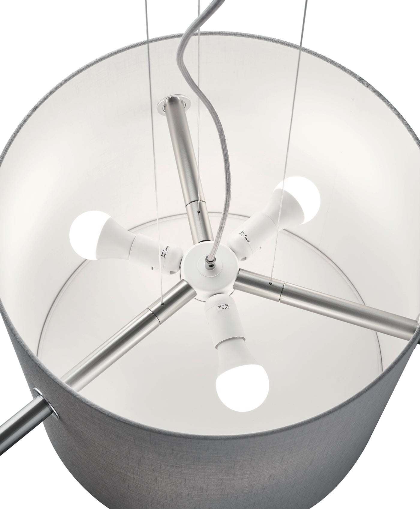 Lampada a Sospensione da Interno  E27 in Metallo Nickel Opaco