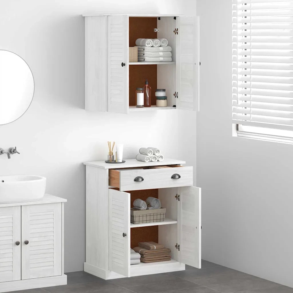 Set di mobili per il bagno VIGO 2 pcs Bianco e Bianco Antico 3328542