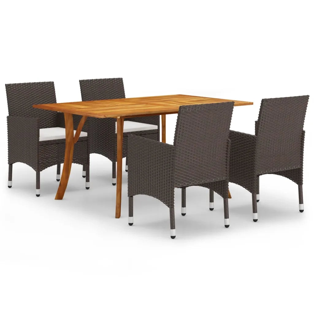 Set Mobili da Pranzo per Giardino 5 pz Marrone 3072114