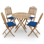 Set da Pranzo da Giardino 5 pz Pieghevole con Cuscini in BambÃ¹ cod mxl 45651