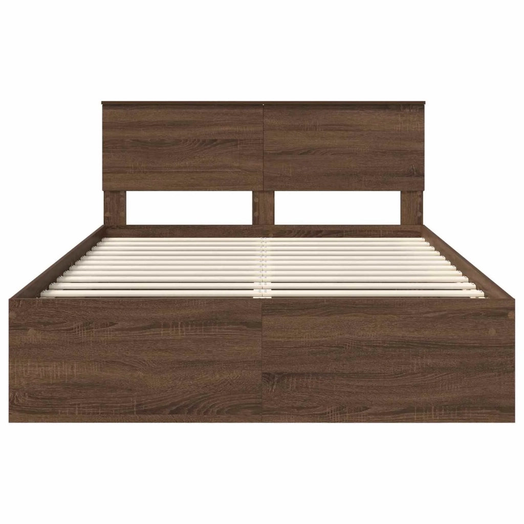 Struttura del letto con testiera Rovere Marrone 140 x 200 cm 3407883