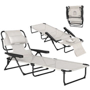 Chaise longue da giardino pieghevole ¨C zephmum ¨C 72x194x89 cm crema