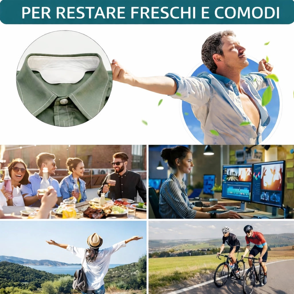 12 Cuscinetti Antisudore per Colletto Adesivi Monouso Invisibili Anti Macchie 90276