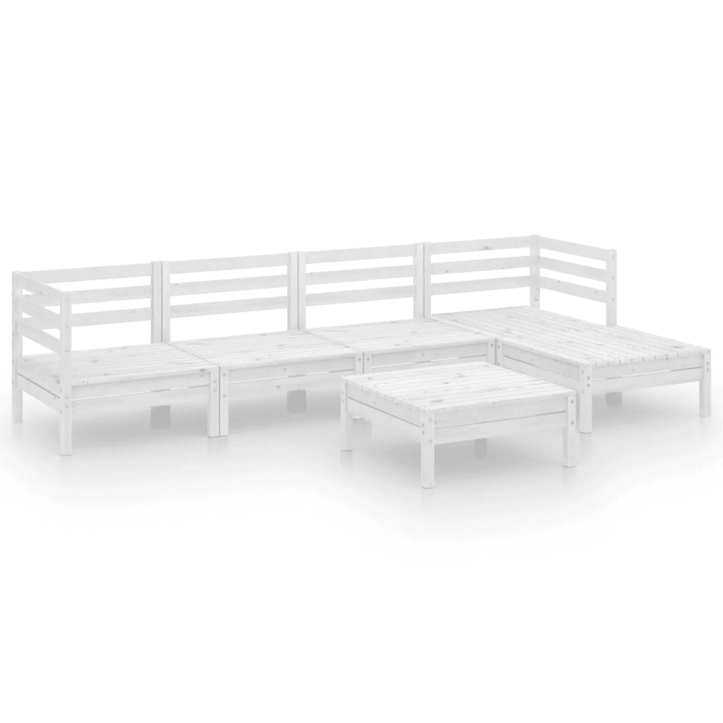 Set Salotto da Giardino 6 pz in Legno Massello di Pino Bianco 3082683