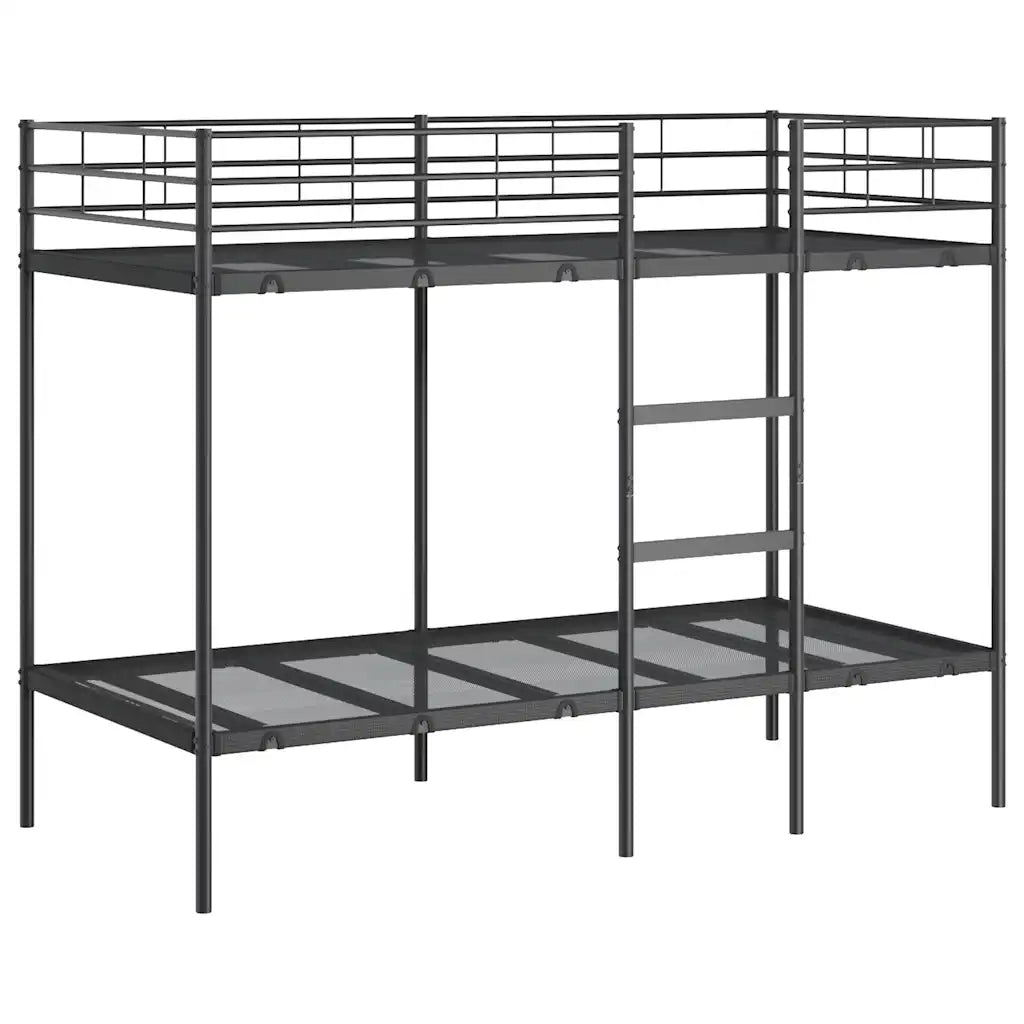 Letto a Castello senza Materasso Nero 90x200 cm in Acciaio 42000322