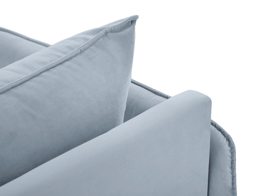 Cosmopolitan Design - Chaise longue sinistra "Vienna" in velluto azzurro 