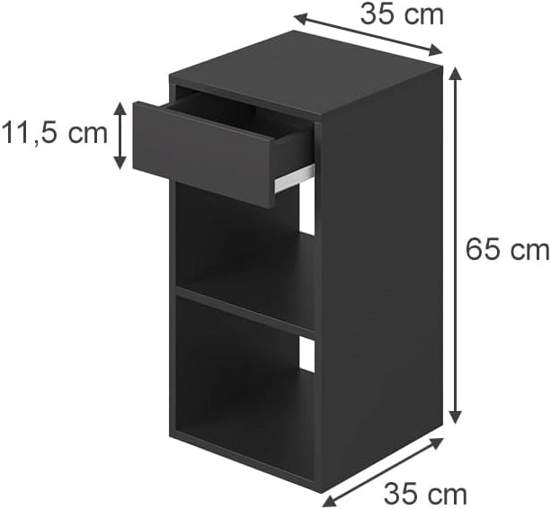 Comodino Dany, Antracite, Set di 2