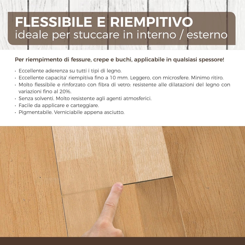 Aguaplast woodlite stucco per legno colorato pronto all’uso verniciabile 125 ml *** colore- noce chiaro, confezione 1