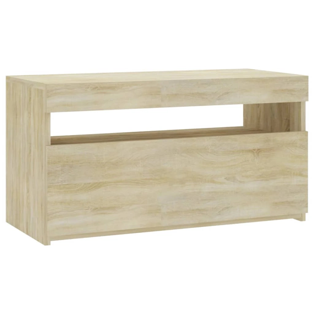 Mobile TV multimediale mensola TV credenza mobile TV per sala da pranzo soggiorno camera da letto con luci LED rovere Sonoma 75 x 35 x 40 cm marrone 02_0026788