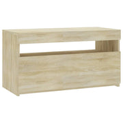 Mobile TV multimediale mensola TV credenza mobile TV per sala da pranzo soggiorno camera da letto con luci LED rovere Sonoma 75 x 35 x 40 cm marrone 02_0026788