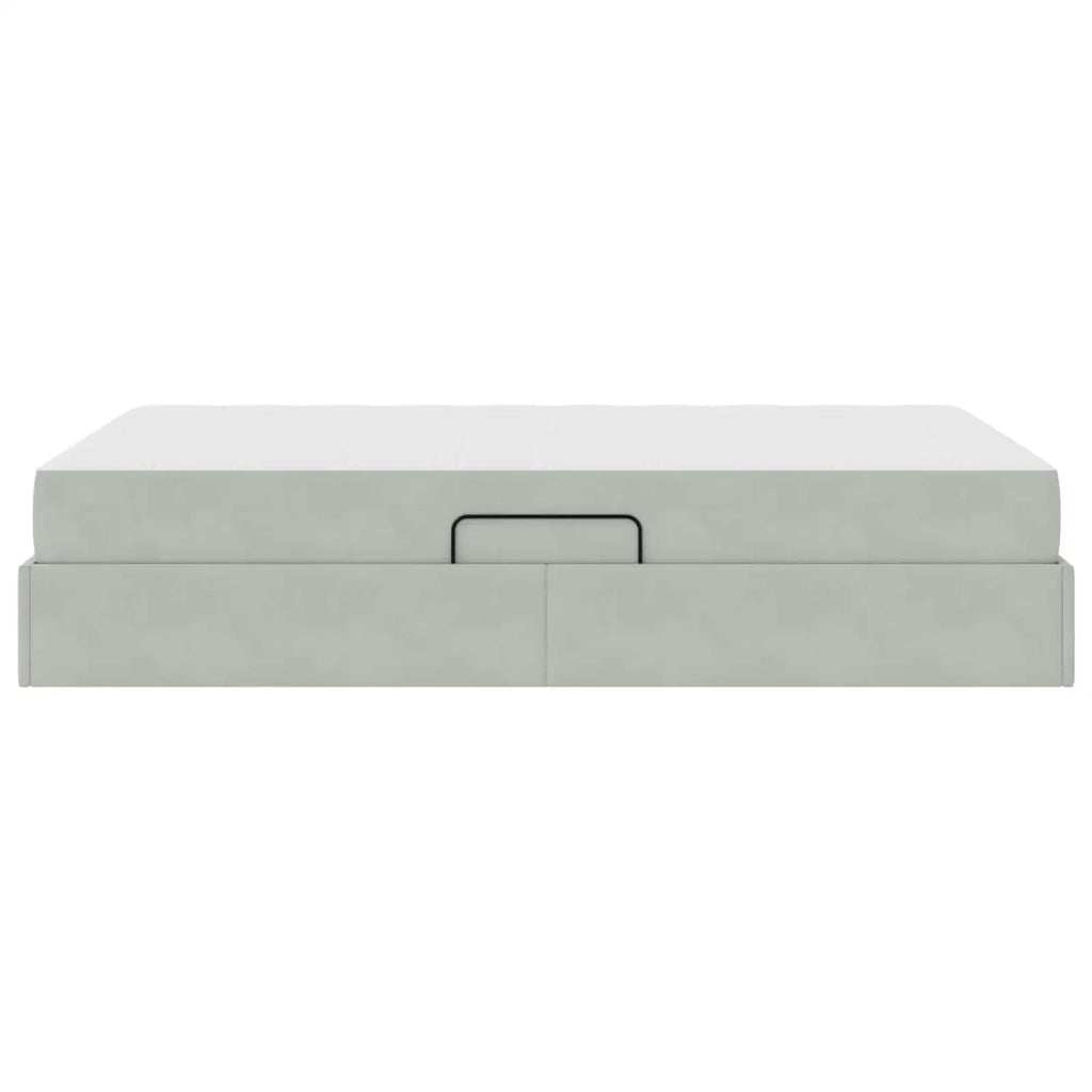 Letto con contenitore e materasso Grigio chiaro 120 x 190 cm