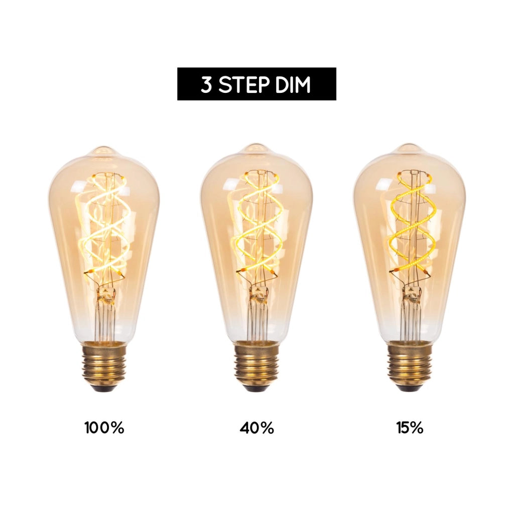 Lampadina LED filament E27 ovale ambra 4,9W Lucide