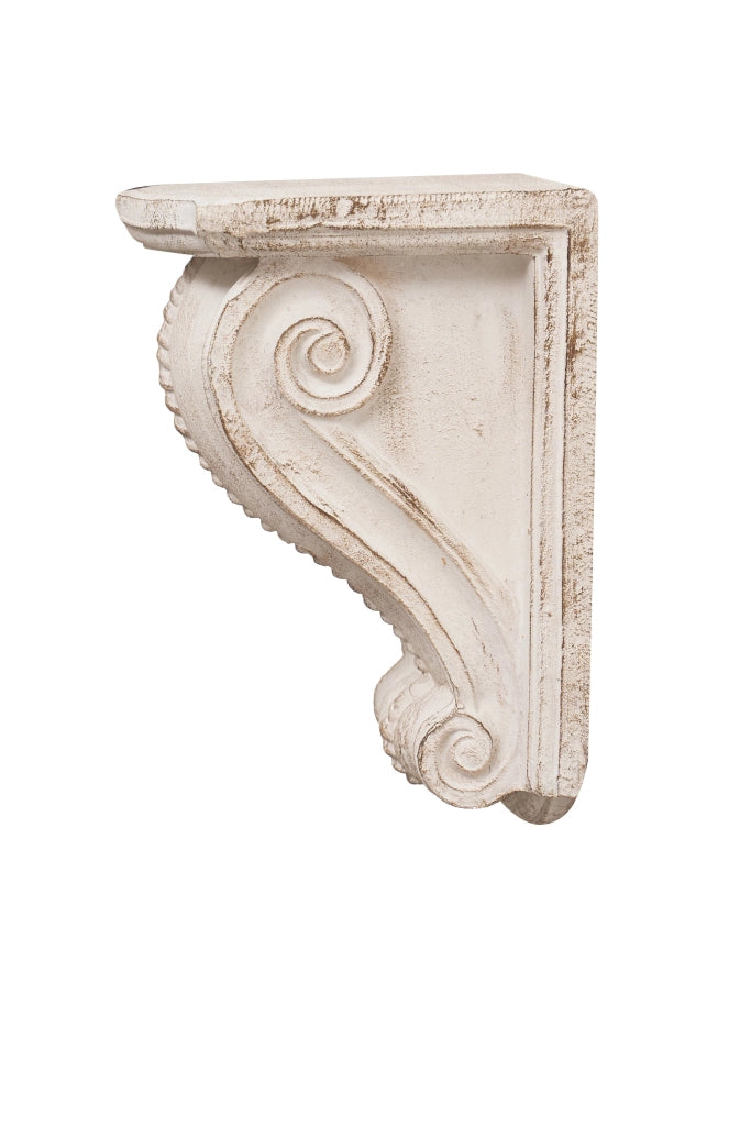 Biscottini Mensola a muro in legno finitura bianco anticato Made in Italy dimensioni