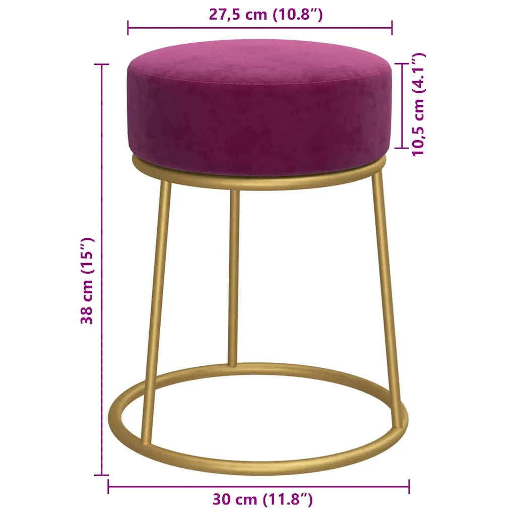 vidaXL Sgabello Rotondo Viola in Velluto