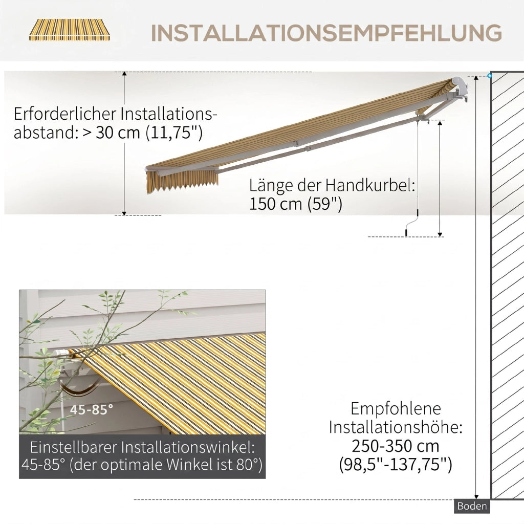 Tenda da sole ¨C zephmum ¨C Giallo Grigio 3.5x2.5 m