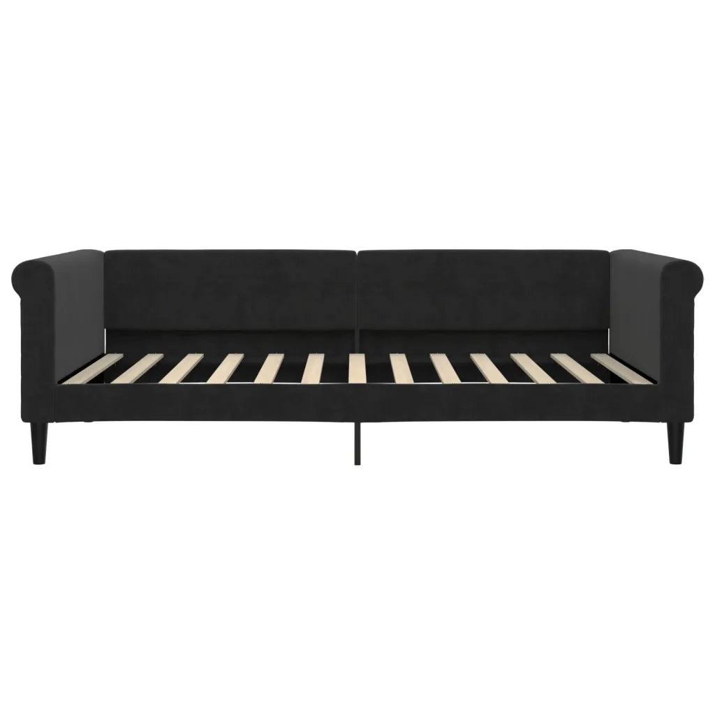 Divano Letto con Materasso Nero 100x200 cm in Velluto 3197758