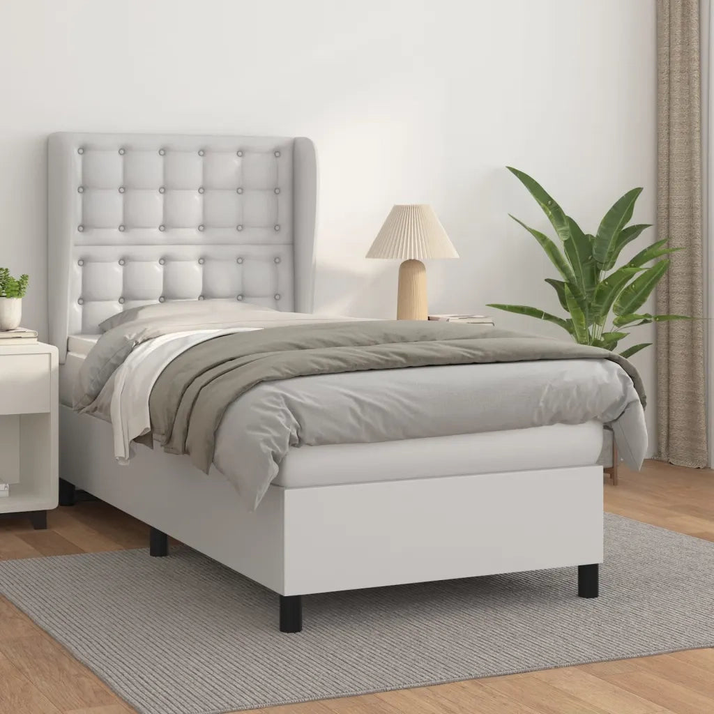 Giroletto a Molle con Materasso Bianco 100x200 cm in Similpelle 3129016