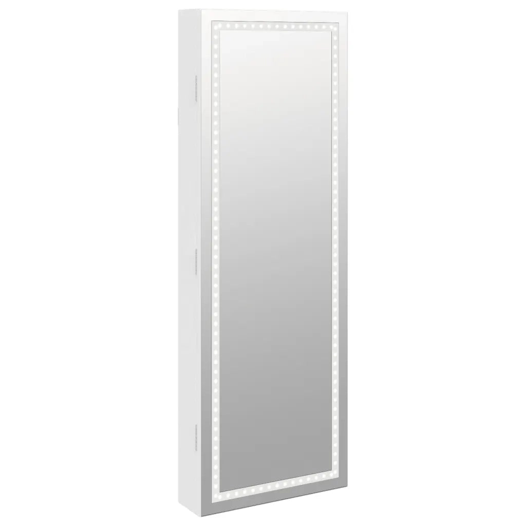 Armadio Portagioie a Specchio con Luci LED a Parete-Specchiera Portagioie con LED Bianco 819036