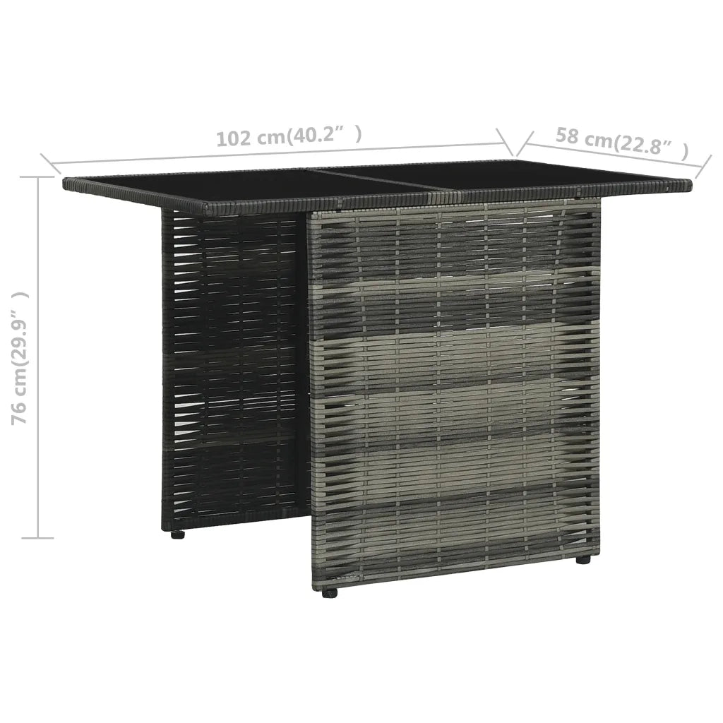 Set da Bistrot 3 pz | Set Salotto da Giardino con Cuscini in Polyrattan Grigio
