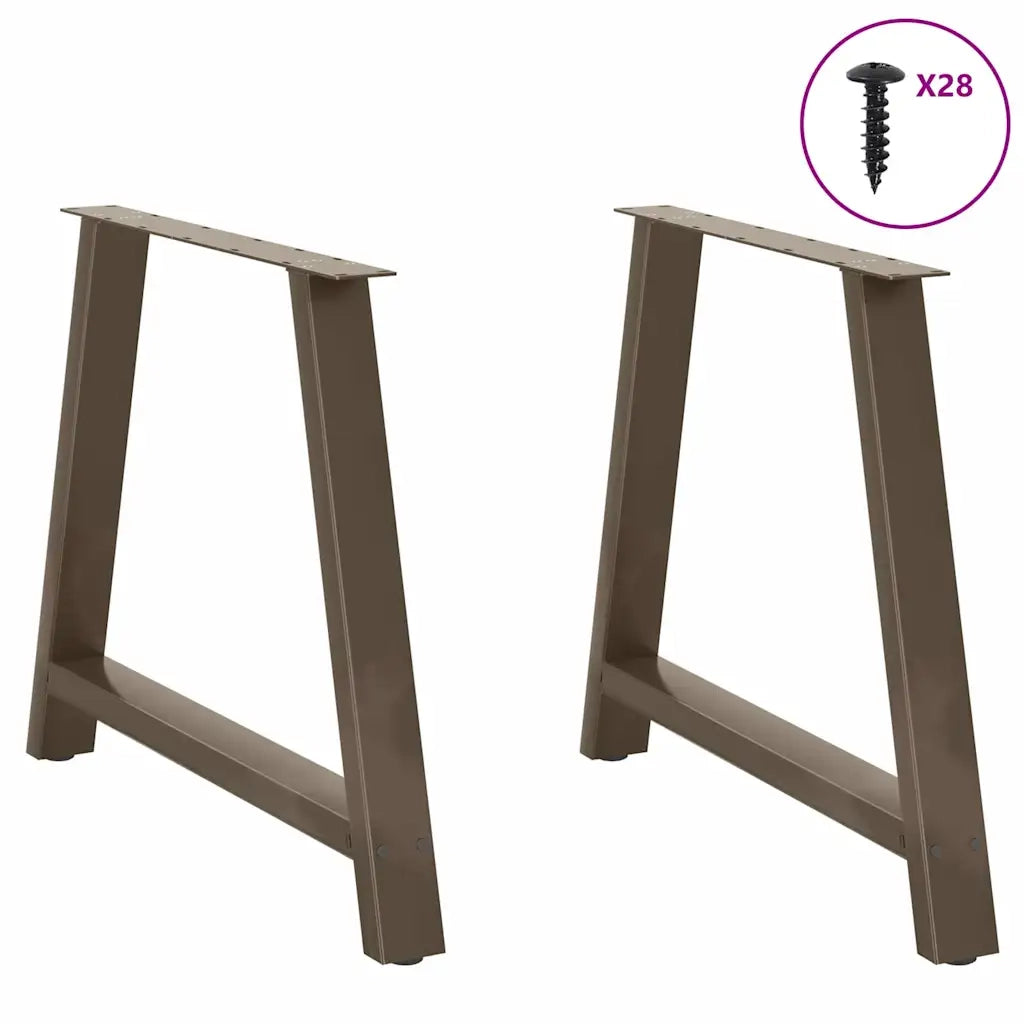Gambe per tavolo da pranzo a forma di A 2 pz 100x(72-73) cm in acciaio