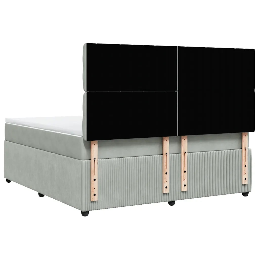 Giroletto a Molle con Materasso Grigio Chiaro 180x200cm Velluto 3294712