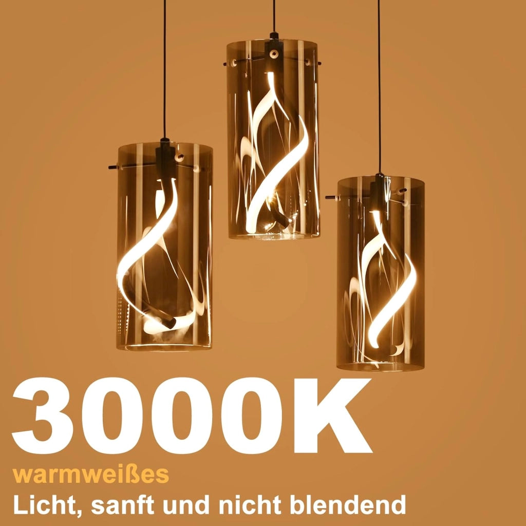 Lampada a sospensione ZMH LED 3 luci nera 150 cm 23 W altezza regolabile per soggiorno e camera da letto