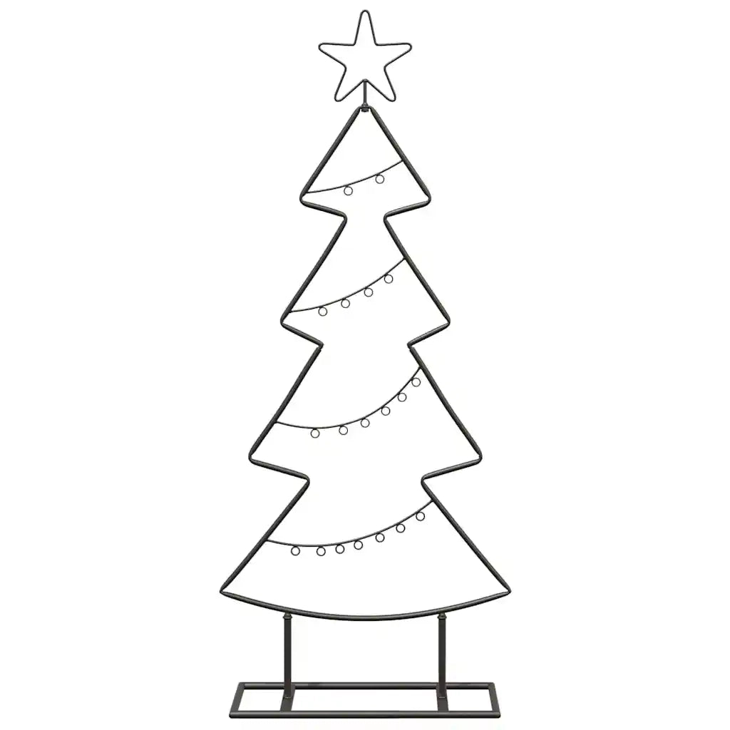 Albero di Natale in metallo con supporto Nero 90,5 cm Acciaio 42019187