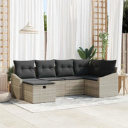 Set di divani 6 pcs Grigio chiaro e grigio polyrattan 3359281