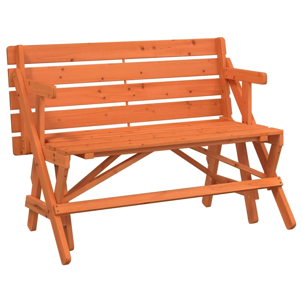 vidaXL Tavolo da Picnic con Panche in Legno Abete 2-in-1 Convertibile