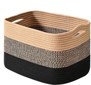Cestino per bambini in cotone con maniglie rinforzate, 63L, colore giallo-nero, pannelli quadrati pieghevoli in cotone tessuto per camera da letto dei bambini, bagno