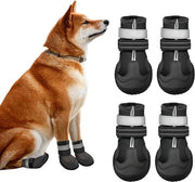 Laarze antislip impermeabili per cani - protezione per zampe piccoli cani - scarpe per neve riflettenti - 4 pezzi di laarze in gomma per cani - Modello: Idepet