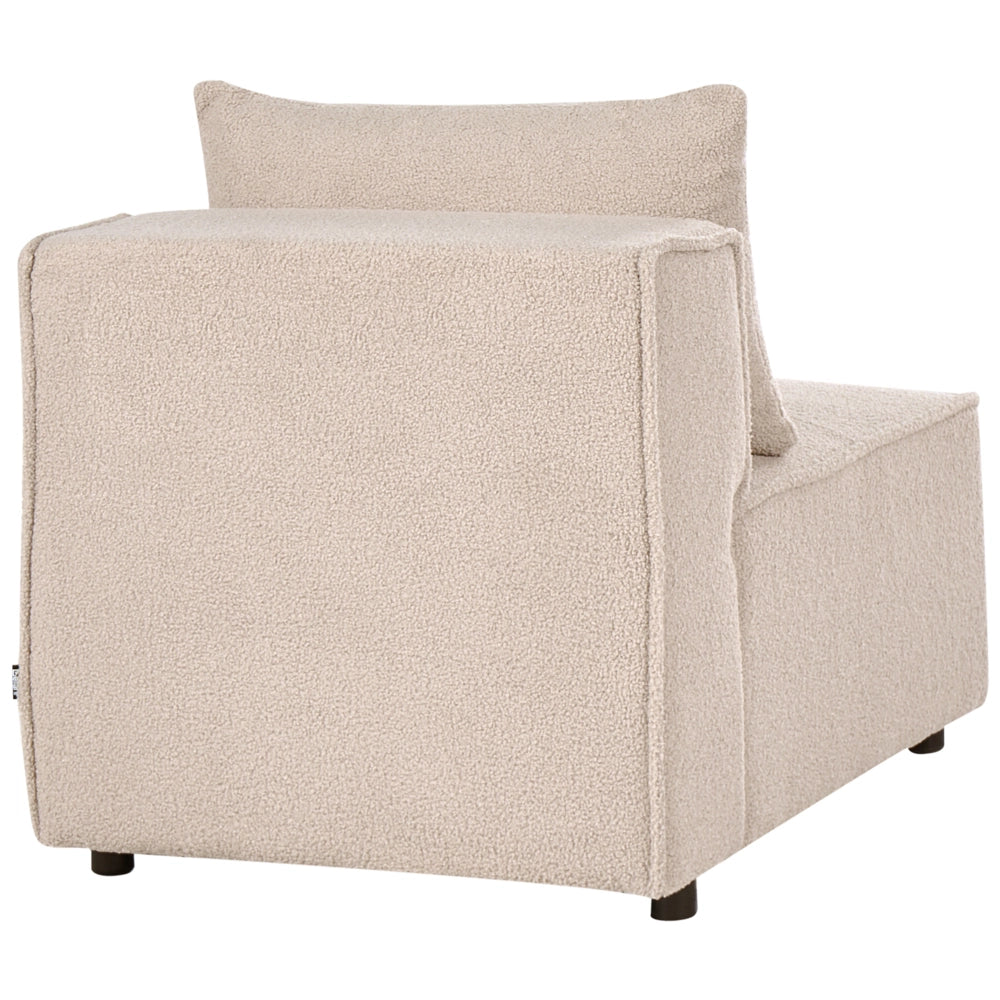 Modulo sedia bianco sporco bouclé 1 posto stile moderno