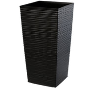 Vaso da fiori KADAX per giardino + inserto, 29x57 cm, alto, grande, nero, per terrazza, fiori