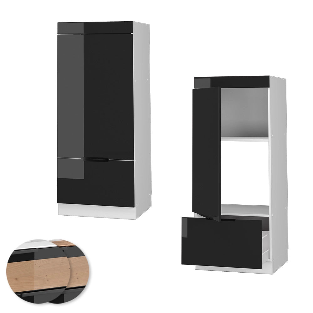Vicco Set mobili bagno Rovere nero lucido 60 cm