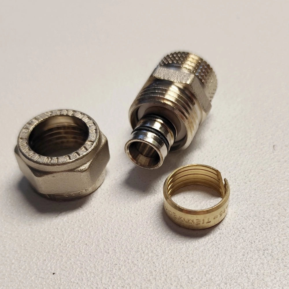 Raccordo 16x3/4'' diritto m maschio a stringere per tubo multistrato