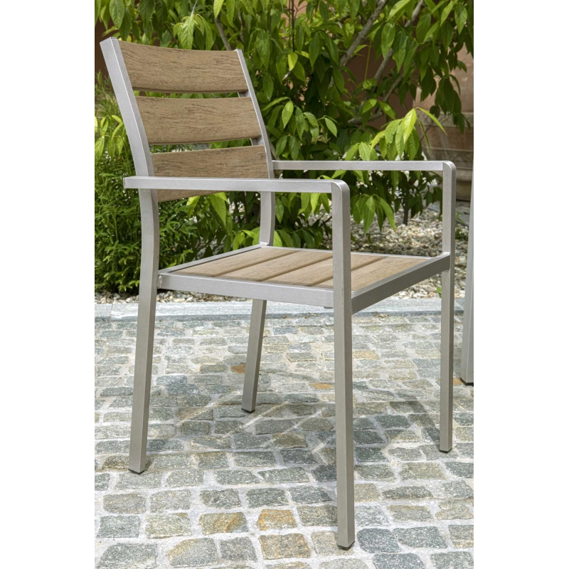 Poltrona alluminio polywood seattle marrone cm 54x58h88