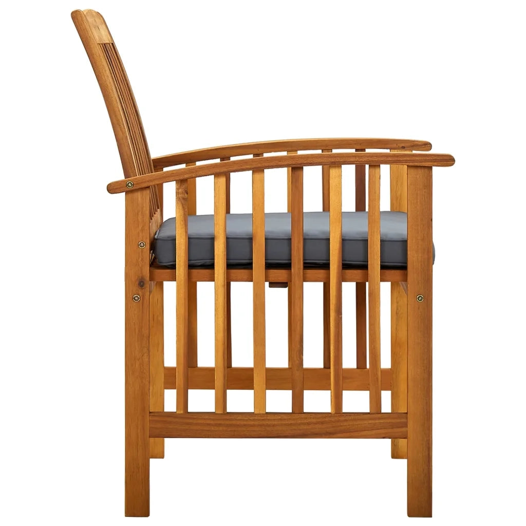 Set di 6 sedie da giardino con Cuscini in Legno Massello di Acacia 3120448