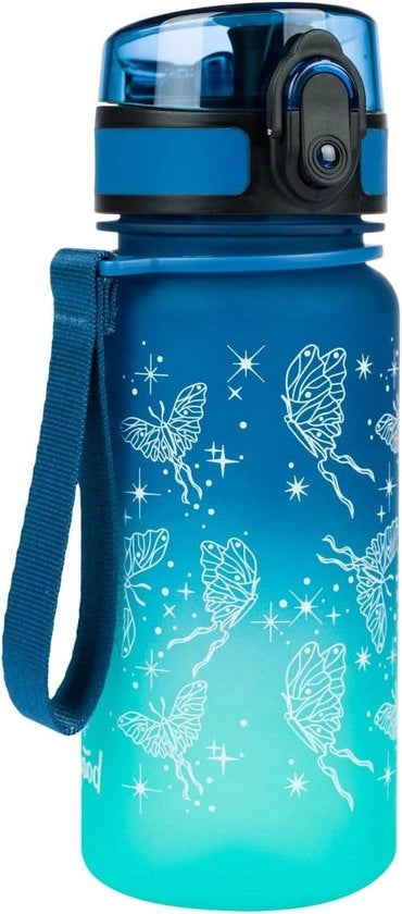 Bottiglia per bambini - senza lattosio - bottiglia da 350 ml per asilo nido - bottiglia per scuola e sport per ragazze - Tritan (farfalla) bottiglia per bambini