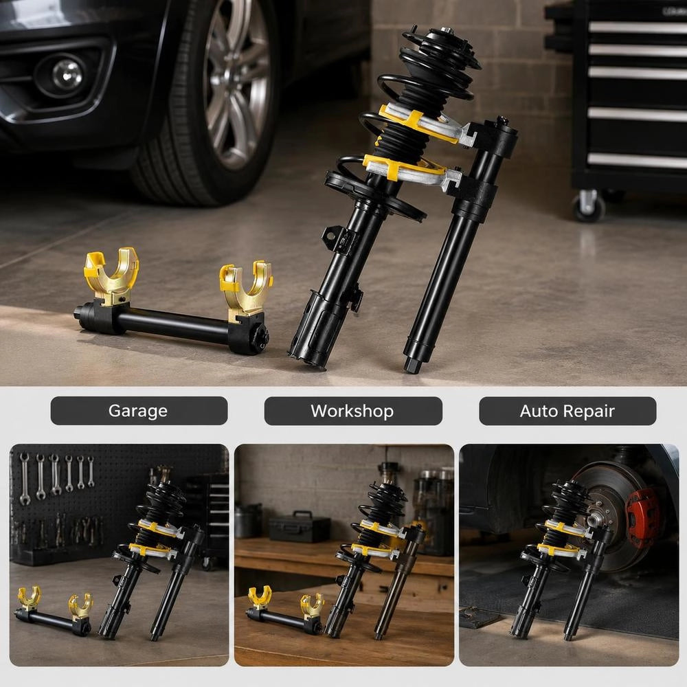 Spring Compressor Set - Suspension Spring Compatible With 22 Mm Socket, Universal Spring Compressor, 4500 Kg Load Capacity, Automotive Professional Spring Compressor, Shock Absorber Tool, Struts