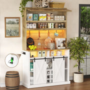 Mobile cucina alto con vetrina, LED RGB e ripiani, 110 x 40 x 191 cm