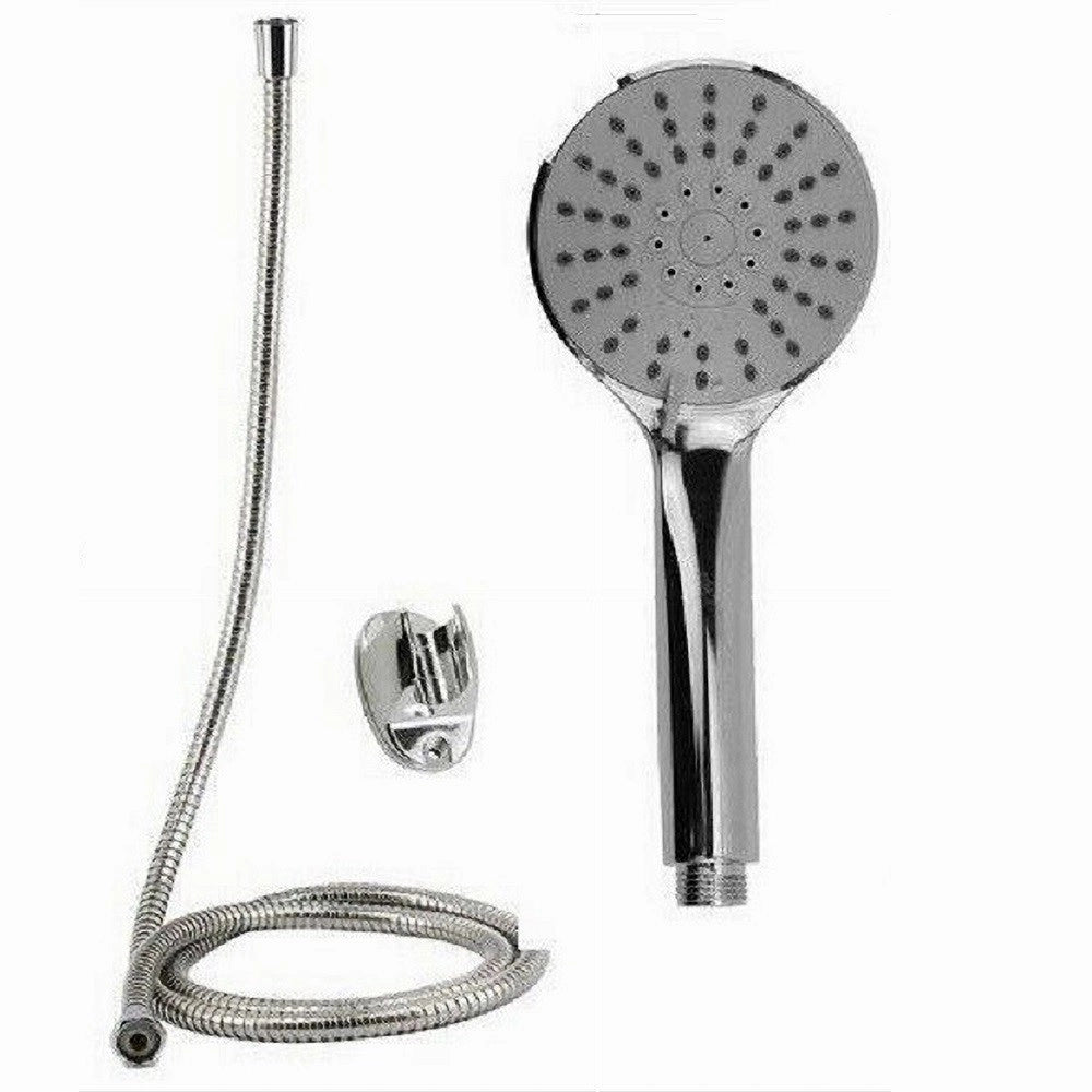 Trade Shop - Kit Doccetta Doccino Soffione Doccia Bagno Tondo Con Laccio 1,8 Mt Staffa 69322 -
