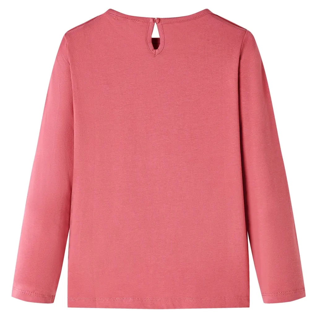 Maglietta da Bambina a Maniche Lunghe Rosa Antico 116cod mxl 85244