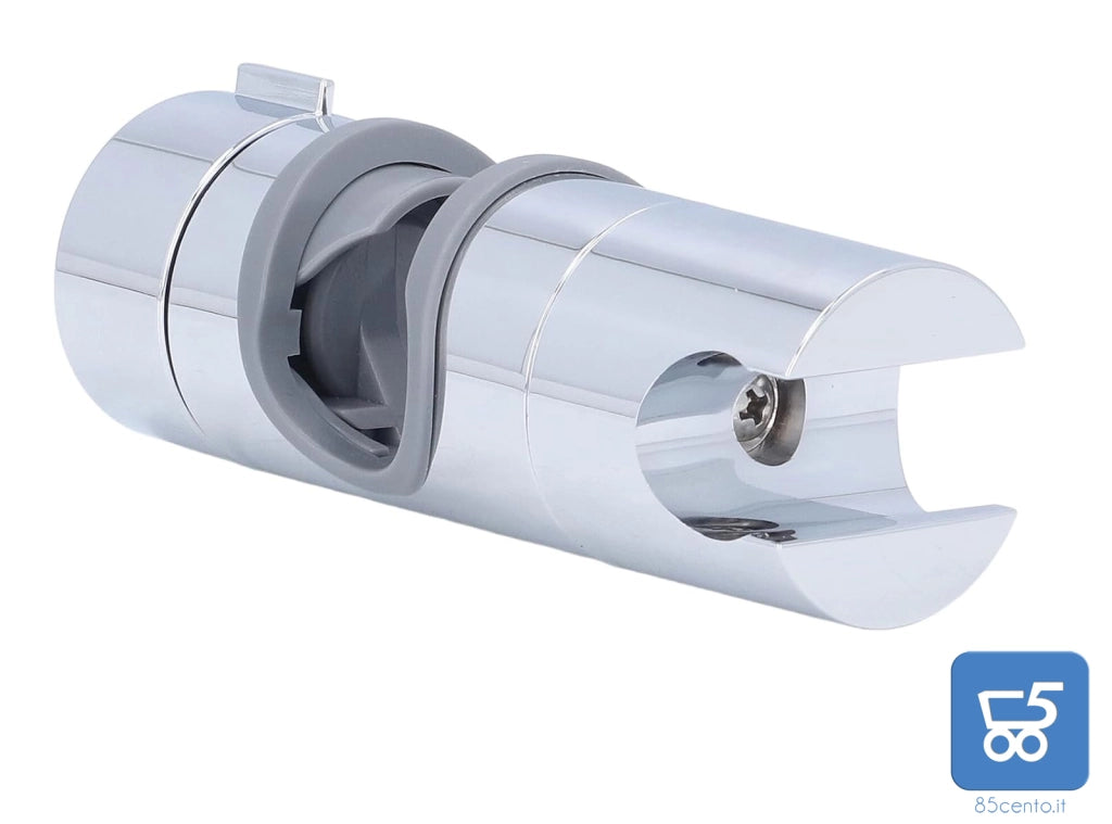 Supporto per soffione Doccia per Barra di Scorrimento Morsetto con Guida a Fibbia Dritta Comodo Regolabile a 360° per Tubo da 18‑25 mm