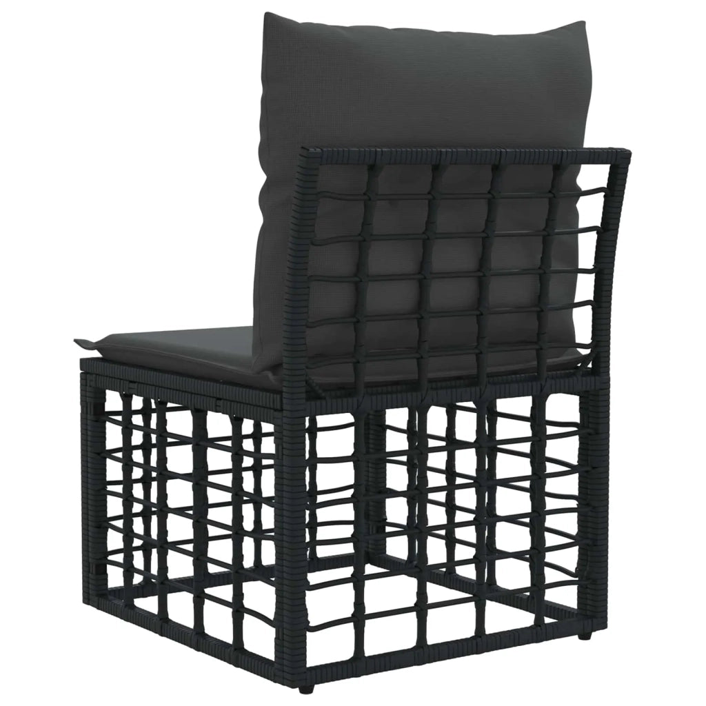 Modulo Divano da Esterno Senza Braccioli Nero polyrattan 42026731