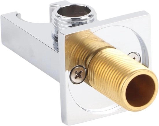 Manicotto a doppio giro per doccia a muro con montaggio a mano, con connettore per tubo e fornito di acqua, manicotto per doccia con gomito e spout con connettore per tubo.