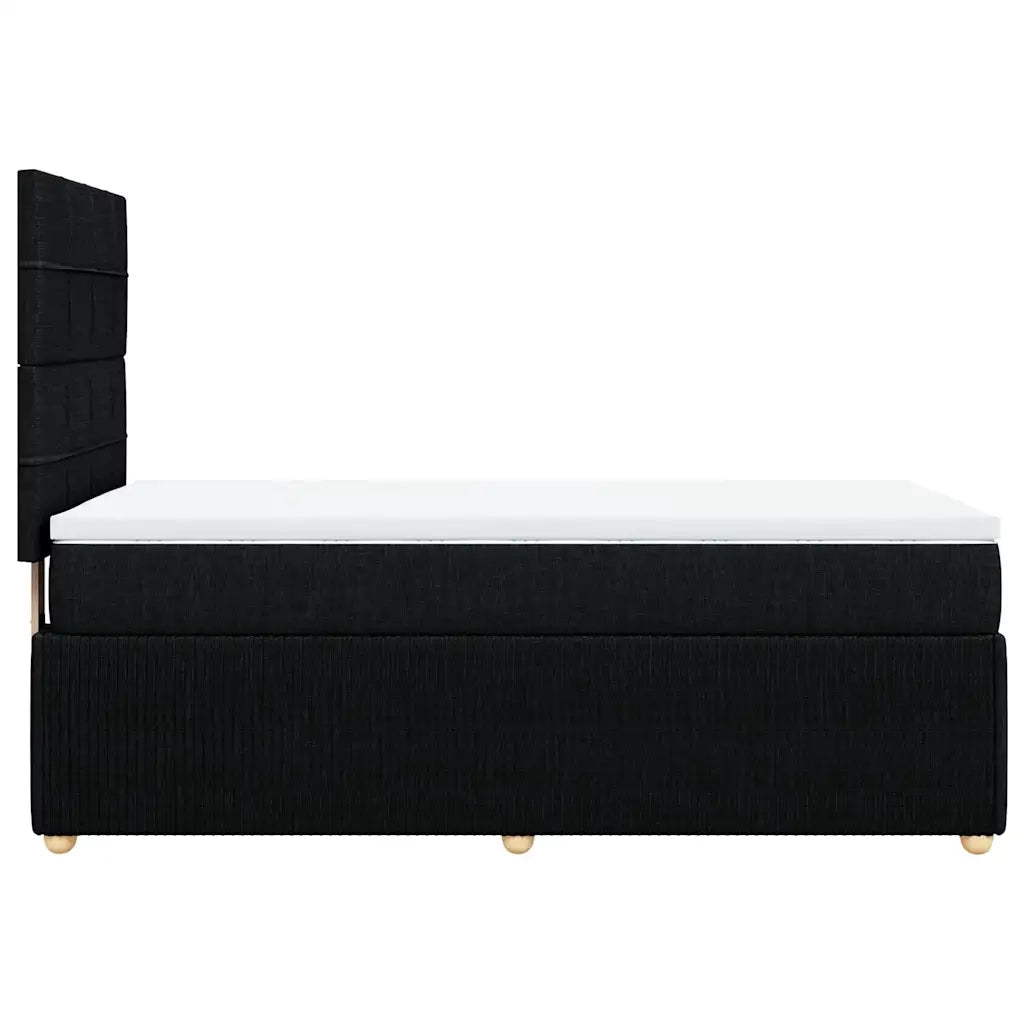 Giroletto a Molle con Materasso Nero 90x200 cm in Tessuto