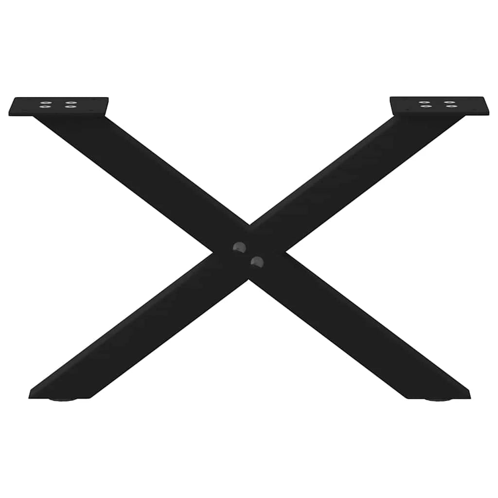 Set di 2 gambe regolabili per tavolino da caffè a forma di X 60 x 30 cm stile moderno acciaio nero 02_0057155