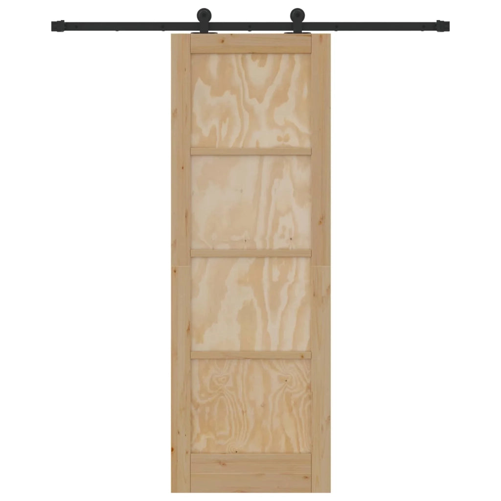 Porta scorrevole Naturale e Nero 73,5 x 211 cm