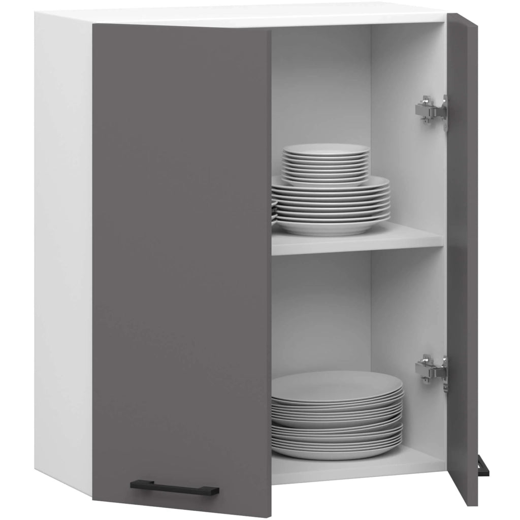 Mobile da cucina pensile sistema AKORD OLIWIA 60 cm H720 Bianco, Grigio Grafite 2 ante 60x30x72 cm
